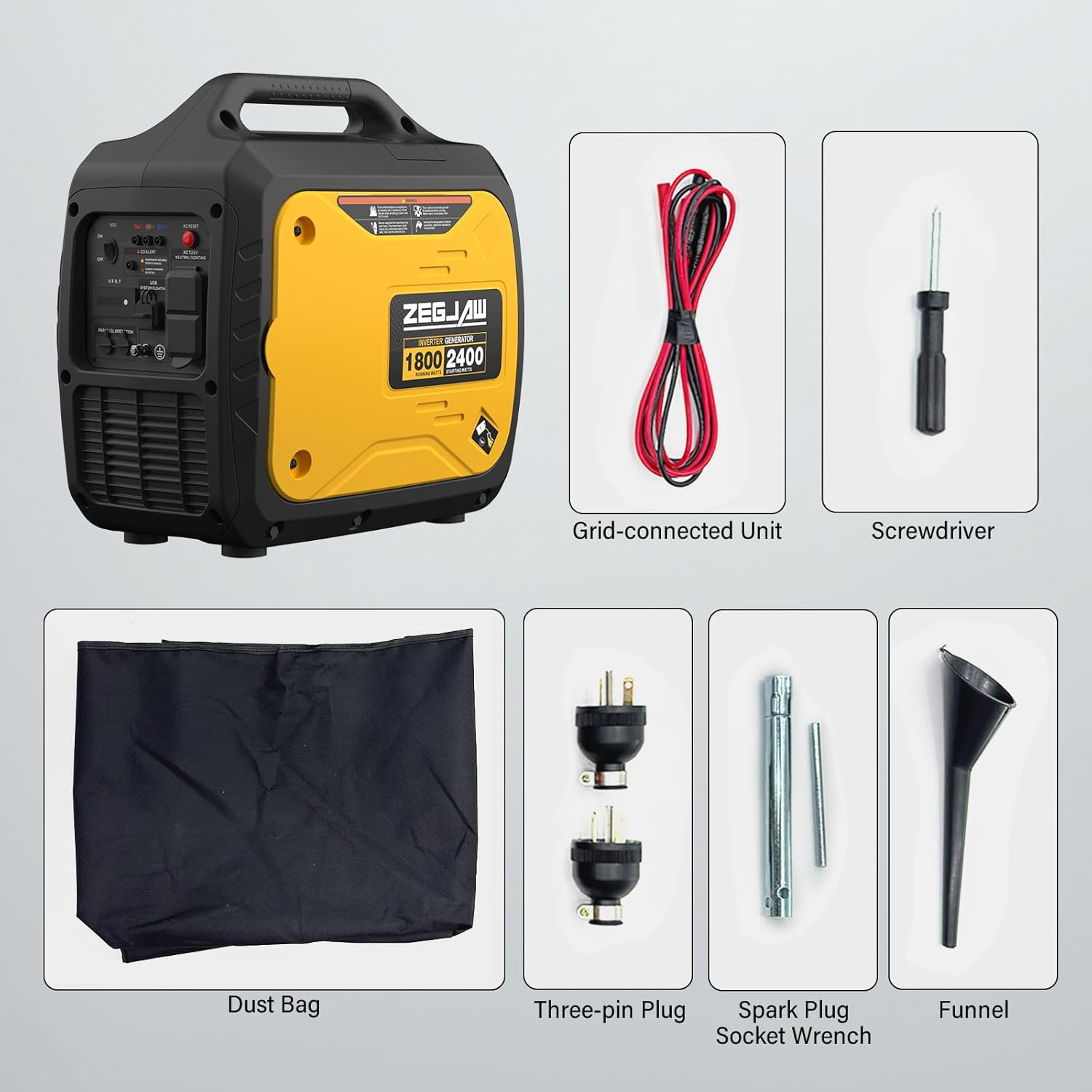 Generador inversor portátil de 2400 W, compatible con EPA Generador inversor portátil de 2400 W, compatible con EPA
