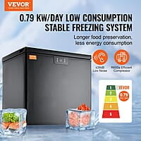 Congelador de pecho para garaje de 5.0 pies cúbicos, congelador compacto solo ajustable 7 termostatos y cesta extraíble, ahorro de energía para garaje, sótano, dormitorio, apartamento, cocina Congelador de pecho para garaje de 5.0 pies cúbicos, congelador compacto solo ajustable 7 termostatos y cesta extraíble, ahorro de energía para garaje, sótano, dormitorio, apartamento, cocina