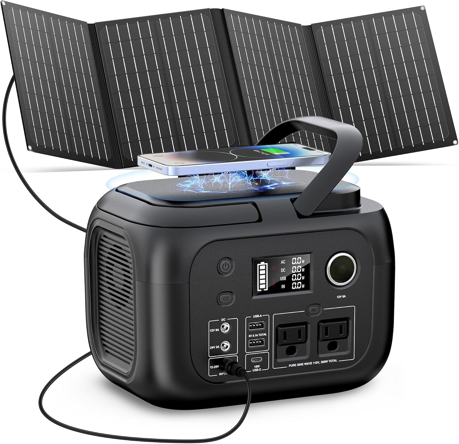 SINKEU Generador solar de 300 W y panel solar plegable de 40 W SINKEU Generador solar de 300 W y panel solar plegable de 40 W