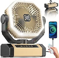 Ventilador de camping recargable – Ventilador de 9 pulgadas, ventilador de batería de 20000 mAh (60 horas) para campamento, ventilador inalámbrico de oscilación automática Ventilador de camping recargable – Ventilador de 9 pulgadas, ventilador de batería de 20000 mAh (60 horas) para campamento, ventilador inalámbrico de oscilación automática