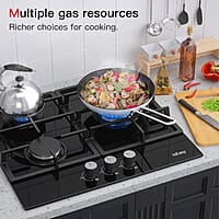 Cocina de gas integrada de 24 pulgadas y 3 quemadores Cocina de gas integrada de 24 pulgadas y 3 quemadores