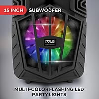 Pyle PPHP122SM - Sistema de altavoces PA portátil Bluetooth de 800 W para exteriores, con micrófono, luces de fiesta, MP3/USB, radio FM, ruedas rodantes, micrófono, control remoto, color negro Pyle PPHP122SM - Sistema de altavoces PA portátil Bluetooth de 800 W para exteriores, con micrófono, luces de fiesta, MP3/USB, radio FM, ruedas rodantes, micrófono, control remoto, color negro