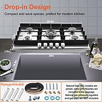 Placa de cocina de gas de 30 pulgadas con 5 quemadores Placa de cocina de gas de 30 pulgadas con 5 quemadores