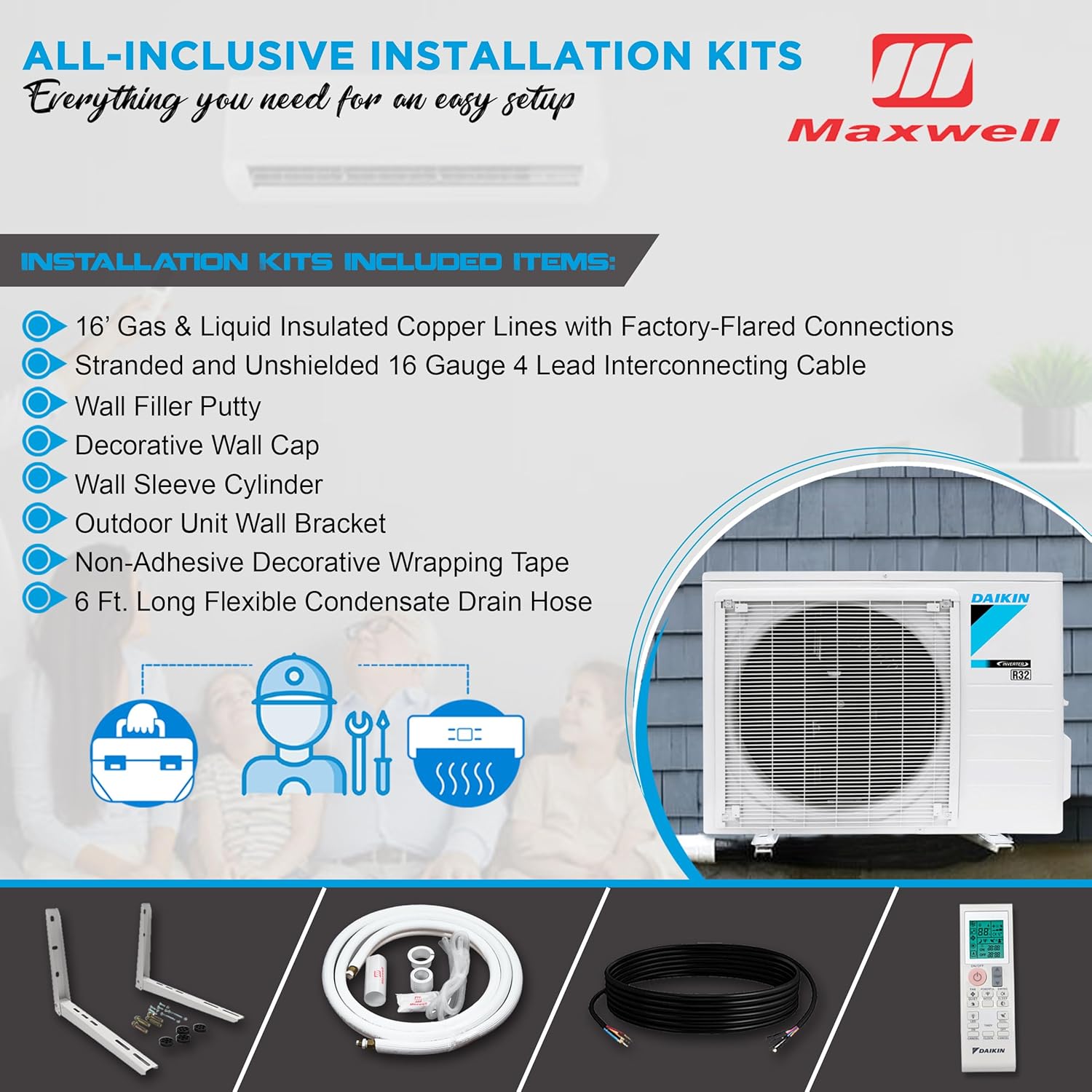 Daikin 12,000 BTU 18 SEER2 Entra R32 Series sin conductos Daikin 12,000 BTU 18 SEER2 Entra R32 Series sin conductos