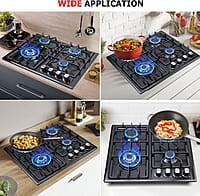 FORIMO Placa de cocina de gas de 22 pulgadas y 4 quemadores FORIMO Placa de cocina de gas de 22 pulgadas y 4 quemadores
