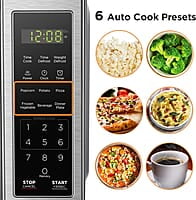 BLACK+DECKER Horno de microondas digital compacto de 700 vatios de 0.7 pies cúbicos, iluminación LED, cerradura para niños, acero inoxidable BLACK+DECKER Horno de microondas digital compacto de 700 vatios de 0.7 pies cúbicos, iluminación LED, cerradura para niños, acero inoxidable