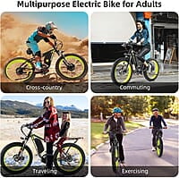 Bicicleta eléctrica para adulto, bicicleta eléctrica de neumático grueso de 26 pulgadas, bicicleta eléctrica de motor sin escobillas dual de 2000 W, bicicleta eléctrica de 30 MPH con batería Bicicleta eléctrica para adulto, bicicleta eléctrica de neumático grueso de 26 pulgadas, bicicleta eléctrica de motor sin escobillas dual de 2000 W, bicicleta eléctrica de 30 MPH con batería