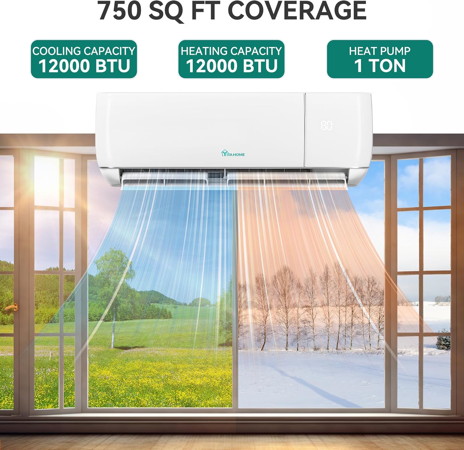 YITAHOME aire acondicionado dividido de 12000 BTU YITAHOME aire acondicionado dividido de 12000 BTU