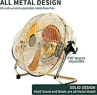 Ventilador de piso recargable solar portátil de 14 pulgadas, 15600 mAh 20 W, ventilador de panel solar alimentado por batería para campamento al aire libre, inclinación de 360° Ventilador de piso recargable solar portátil de 14 pulgadas, 15600 mAh 20 W, ventilador de panel solar alimentado por batería para campamento al aire libre, inclinación de 360°