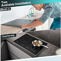 Placa de inducción con 2 quemadores y 1800 W Placa de inducción con 2 quemadores y 1800 W
