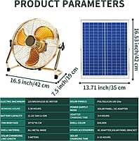 Ventilador de piso recargable solar portátil de 14 pulgadas, 15600 mAh 20 W, ventilador de panel solar alimentado por batería para campamento al aire libre, inclinación de 360° Ventilador de piso recargable solar portátil de 14 pulgadas, 15600 mAh 20 W, ventilador de panel solar alimentado por batería para campamento al aire libre, inclinación de 360°