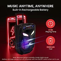Pyle Sistema de altavoces PA Bluetooth portátil, 600 W Pyle Sistema de altavoces PA Bluetooth portátil, 600 W