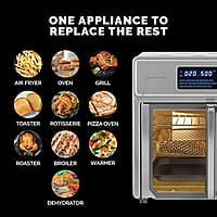 Emeril Lagasse Freidora de aire extra grande de 26 cuartos de galón, horno tostador de convección con puertas francesas, acero inoxidable Emeril Lagasse Freidora de aire extra grande de 26 cuartos de galón, horno tostador de convección con puertas francesas, acero inoxidable