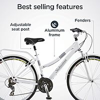 Schwinn Bicicleta híbrida para adultos de 21 velocidades Schwinn Bicicleta híbrida para adultos de 21 velocidades