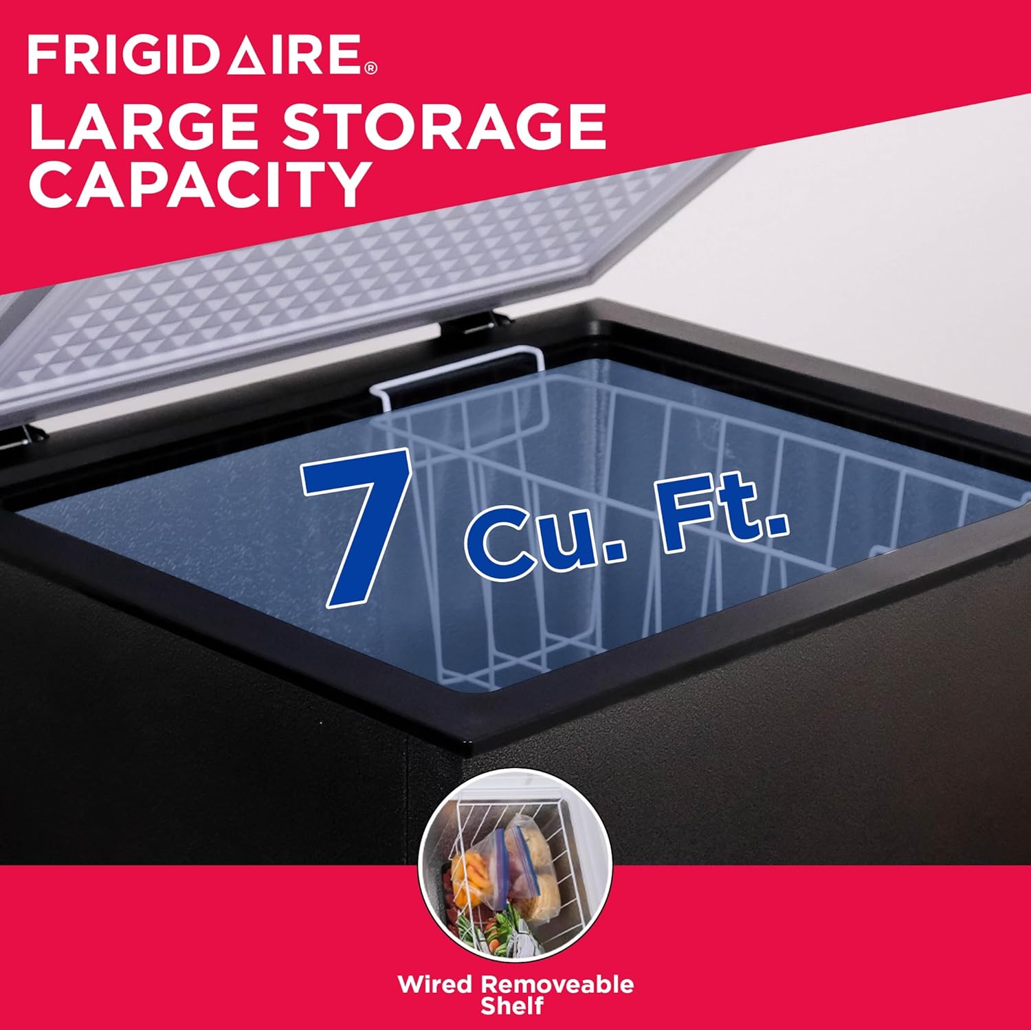 Frigidaire Congelador profundo de pecho, capacidad de 7 pies cúbicos Frigidaire Congelador profundo de pecho, capacidad de 7 pies cúbicos