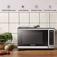 BLACK+DECKER Horno de microondas digital compacto de 700 vatios de 0.7 pies cúbicos, iluminación LED, cerradura para niños, acero inoxidable BLACK+DECKER Horno de microondas digital compacto de 700 vatios de 0.7 pies cúbicos, iluminación LED, cerradura para niños, acero inoxidable