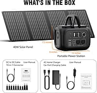 SINKEU Generador solar de 300 W y panel solar plegable de 40 W SINKEU Generador solar de 300 W y panel solar plegable de 40 W