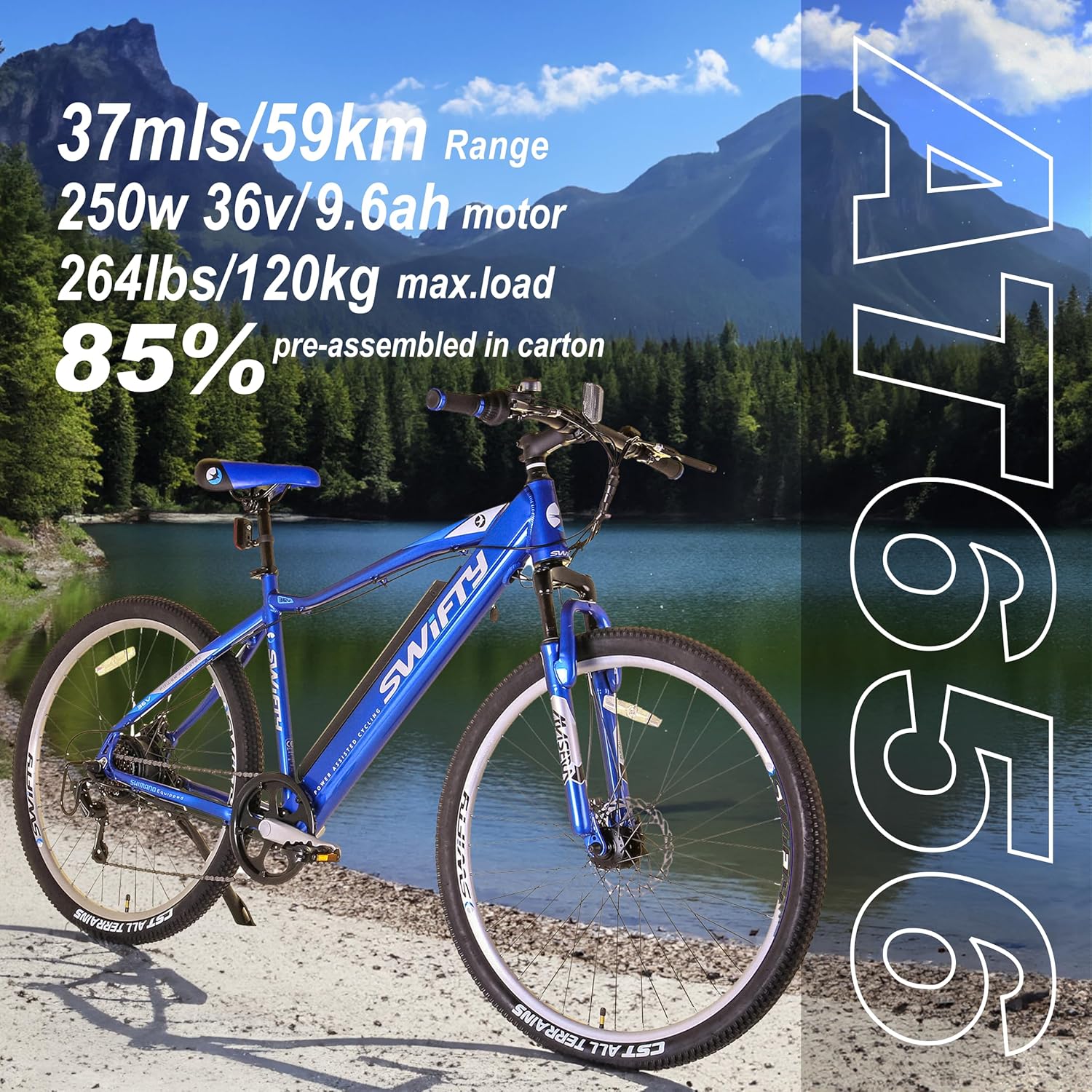 SWIFTY Bicicleta eléctrica de 36 voltios y 250 W para adultos