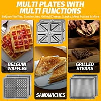 Panini Grill Press Sandwichera de desayuno 3 en 1 Panini Grill Press Sandwichera de desayuno 3 en 1